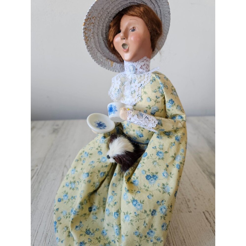 Byers‎ choice winterthur tea dog Victorian girl lady chair